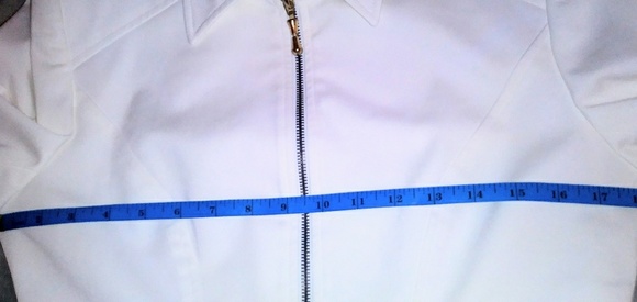 Vintage Cache white crop jacket sz 8 gold zipper - Picture 8 of 8